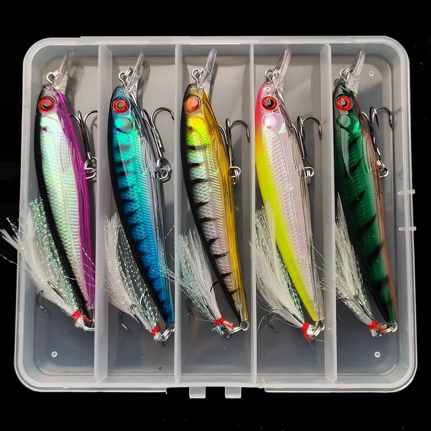 레이저 3D 눈 바이오닉 미노우 낚시 미끼 5개/박스  - Fishing Hook Box 리뷰 및 가격